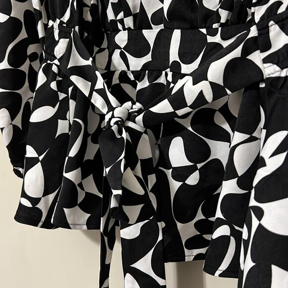 LANE BRYANT womens plus size 24 classic v-neck long sleeve top black and white - Picture 7 of 16